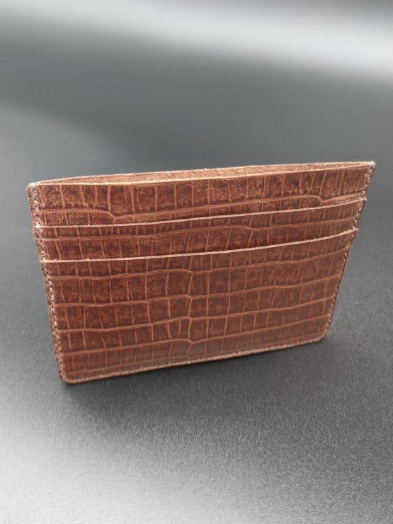 Card Holder - Oak Brown Croc Pint Leather