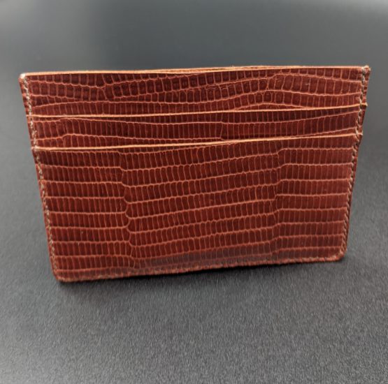 Card Holder - Chestnut Lizard Pint Leather