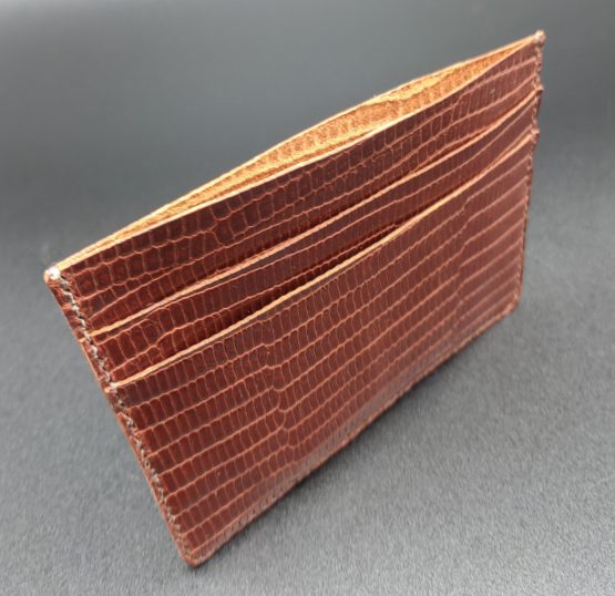 Card Holder - Chestnut Lizard Pint Leather