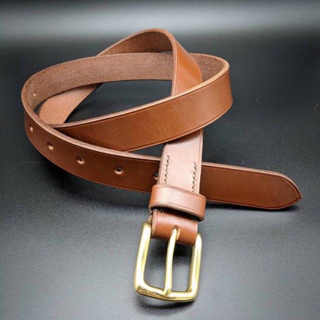 Bespoke//The single belt//Conker bridle with brass buckle//Made to order for a perfect fit